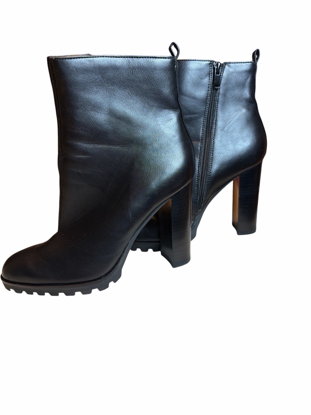 Aldo Black Platform Ankle Boots Size 9 Chunky Heel Lug Sole Booties